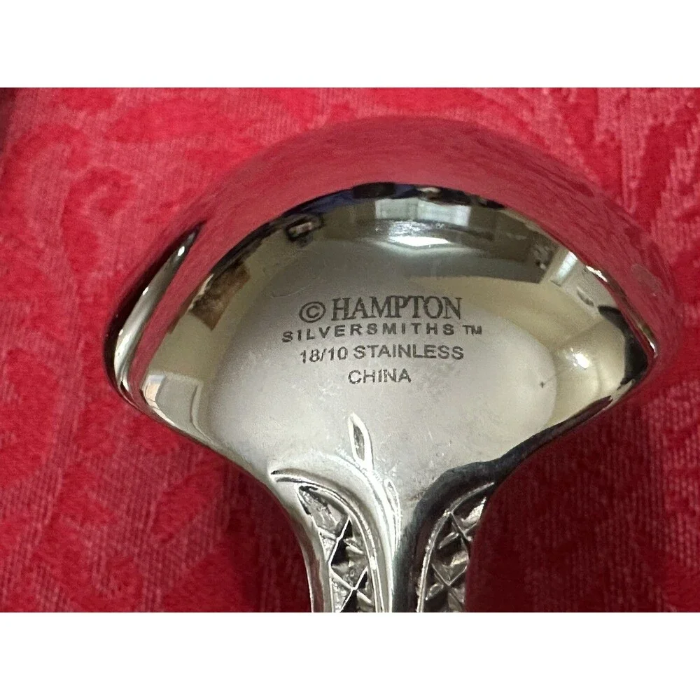 Set of 3 Hampton Silversmiths NOBILITY Stainless Flatware Oval Soup Spoons 8
